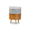 Baxton Studio Elison Mid-Century Modern Multi Color 3-Tier Wood End Table WHI-SR1703006-White-Light-Grey-Natural-ET