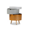 Baxton Studio Elison Mid-Century Modern Multi Color 3-Tier Wood End Table WHI-SR1703006-White-Light-Grey-Natural-ET