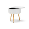 Baxton Studio Jessen Mid-Century Modern White Wood End Table with Removable Top WHI-SR1703018-White-ET