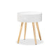 Baxton Studio Jessen Mid-Century Modern White 1-Drawer Wood End Table WHI-SR1703019-White-ET