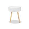 Baxton Studio Jessen Mid-Century Modern White 1-Drawer Wood End Table WHI-SR1703019-White-ET