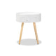 Baxton Studio Jessen Mid-Century Modern White 1-Drawer Wood End Table WHI-SR1703019-White-ET