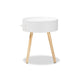 Baxton Studio Jessen Mid-Century Modern White 1-Drawer Wood End Table WHI-SR1703019-White-ET