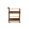 Baxton Studio Tahir Modern and Contemporary Walnut Brown Finished Wood and Antique Gold Finished Metal 2-Tier Mobile Bar Cart