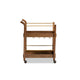 Baxton Studio Tahir Modern and Contemporary Walnut Brown Finished Wood and Antique Gold Finished Metal 2-Tier Mobile Bar Cart