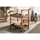 Baxton Studio Tahir Modern and Contemporary Walnut Brown Finished Wood and Antique Gold Finished Metal 2-Tier Mobile Bar Cart