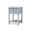 Baxton Studio Willow Modern Transitional Light Grey Finished 2-Drawer Wood End Table