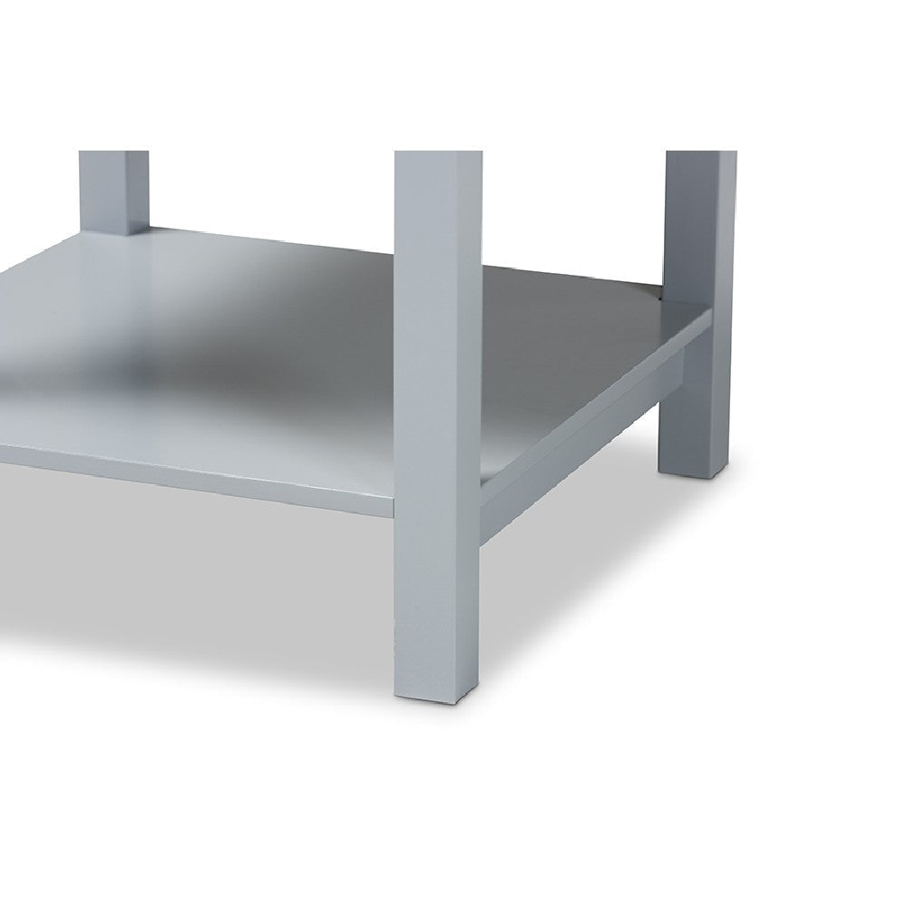 Baxton Studio Willow Modern Transitional Light Grey Finished 2-Drawer Wood End Table