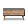 Baxton Studio Jensen Modern and Contemporary Two-Tone Black and Rustic Brown Finished Wood Lift Top Coffee Table with Storage Compartment