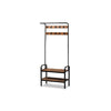 Baxton Studio Aislin Vintage Rustic Industrial Distressed Wood and Black Metal Finished Entryway Hall Tree