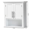 Baxton Studio Turner Modern and Contemporary White Finished Wood 2-Door Bathroom Wall Storage Cabinet WHI-SR1802098-White-Cabinet