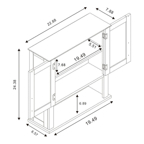 Baxton Studio Turner Modern and Contemporary White Finished Wood 2-Door Bathroom Wall Storage Cabinet