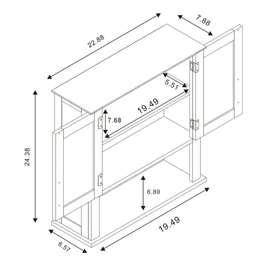 Baxton Studio Turner Modern and Contemporary White Finished Wood 2-Door Bathroom Wall Storage Cabinet