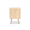 Baxton Studio Baird Mid-Century Modern Light Oak Brown Finished Wood and Rattan 2-Drawer End Table WHI-SR196128-Rattan-ET