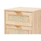 Baxton Studio Baird Mid-Century Modern Light Oak Brown Finished Wood and Rattan 2-Drawer End Table WHI-SR196128-Rattan-ET
