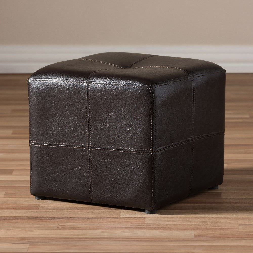 Baxton Studio Nox Dark Brown Ottoman WHI-ST-19-Dark-Brown