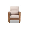 Baxton Studio Charlotte Modern Classic Mission Style Taupe Fabric Upholstered Walnut Brown Finished Wood 1-Seater Lounge Chair
