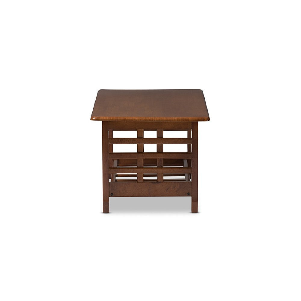 Baxton Studio Larissa Modern Classic Mission Style Cherry Finished Brown Wood Living Room Occasional Coffee Table WHI-SW5218-Cherry-TS2-CT