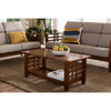 Baxton Studio Larissa Modern Classic Mission Style Cherry Finished Brown Wood Living Room Occasional Coffee Table