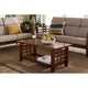 Baxton Studio Larissa Modern Classic Mission Style Cherry Finished Brown Wood Living Room Occasional Coffee Table