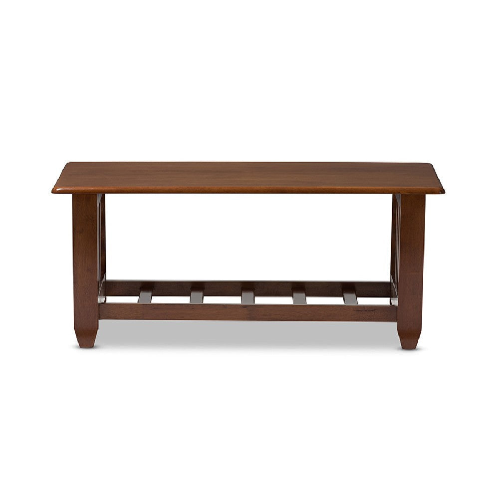 Baxton Studio Larissa Modern Classic Mission Style Cherry Finished Brown Wood Living Room Occasional Coffee Table WHI-SW5218-Cherry-TS2-CT