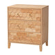 Baxton Studio Hosea Japandi Carved Honeycomb Natural 3-Drawer Chest WHI-SW8000-61CH3D-3DW-Natural-Chest