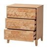 Baxton Studio Hosea Japandi Carved Honeycomb Natural 3-Drawer Chest WHI-SW8000-61CH3D-3DW-Natural-Chest