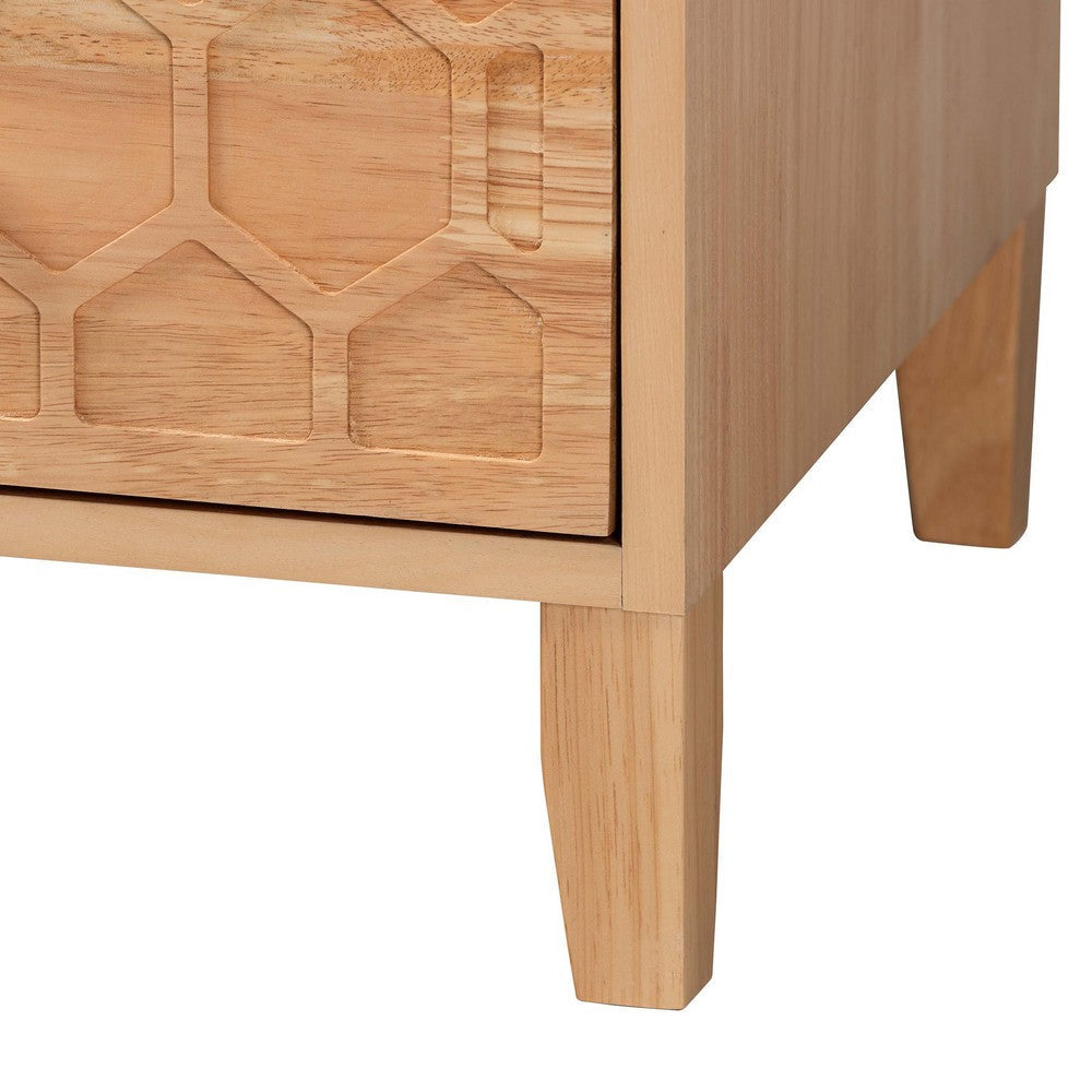 Baxton Studio Hosea Japandi Carved Honeycomb Natural 3-Drawer Chest WHI-SW8000-61CH3D-3DW-Natural-Chest