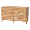 Baxton Studio Hosea Japandi Carved Honeycomb Natural 6-Drawer Dresser WHI-SW8000-61D6D-6DW-Natural-Dresser