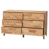 Baxton Studio Hosea Japandi Carved Honeycomb Natural 6-Drawer Dresser WHI-SW8000-61D6D-6DW-Natural-Dresser