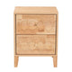 Baxton Studio Hosea Japandi Carved Honeycomb Natural 2-Drawer Nightstand WHI-SW8000-61NS2D-2DW-Natural-Nightstand