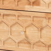 Baxton Studio Hosea Japandi Carved Honeycomb Natural 2-Drawer Nightstand WHI-SW8000-61NS2D-2DW-Natural-Nightstand