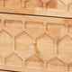 Baxton Studio Hosea Japandi Carved Honeycomb Natural 2-Drawer Nightstand WHI-SW8000-61NS2D-2DW-Natural-Nightstand