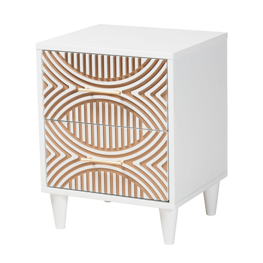Baxton Studio Louetta Carved Contrasting Nightstand WHI-SW8000-63NS2D-2DW-White-Nightstand