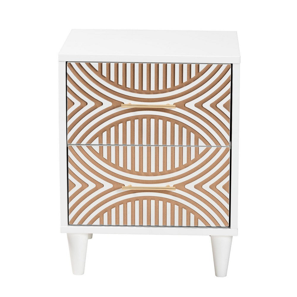Baxton Studio Louetta Carved Contrasting Nightstand WHI-SW8000-63NS2D-2DW-White-Nightstand