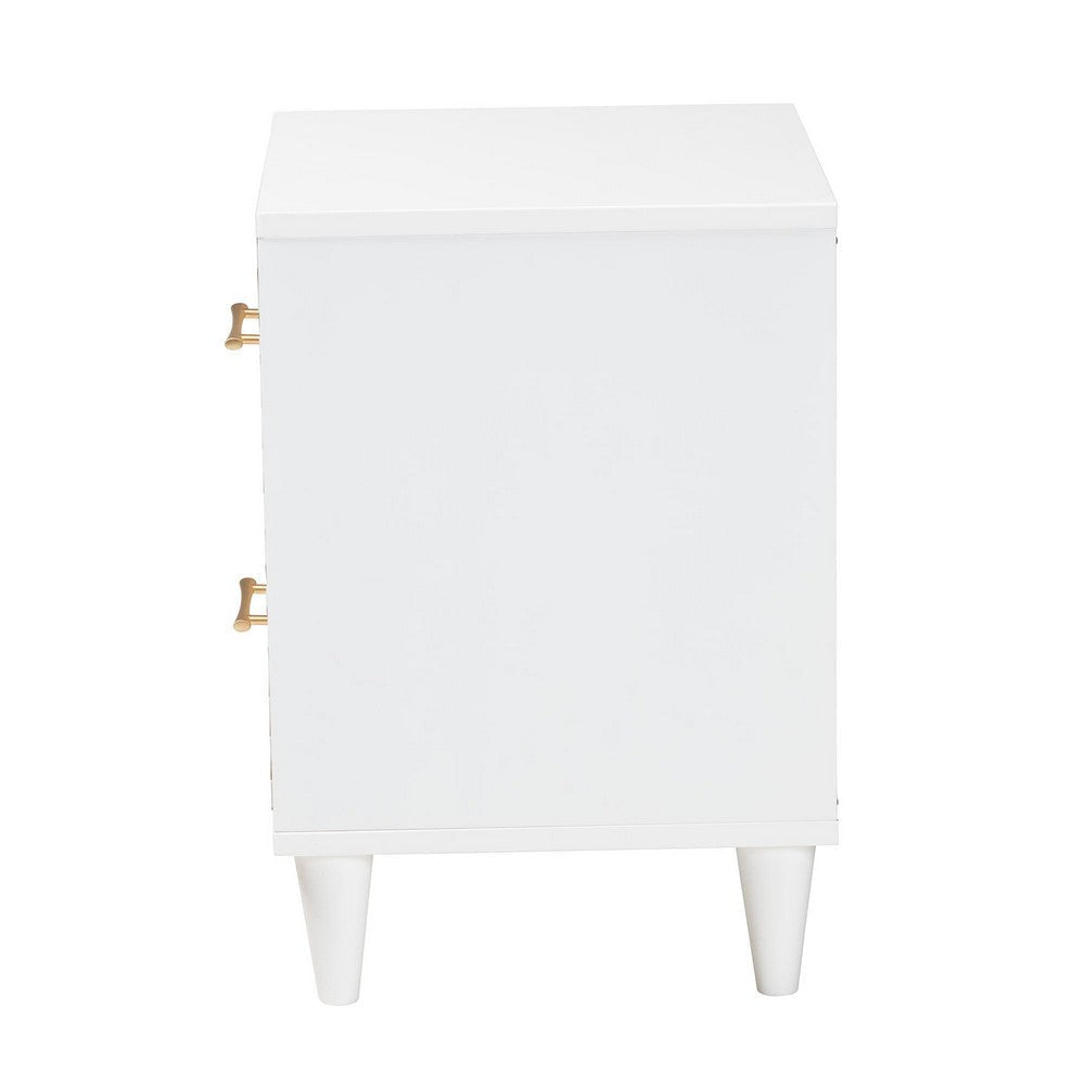 Baxton Studio Louetta Carved Contrasting Nightstand WHI-SW8000-63NS2D-2DW-White-Nightstand