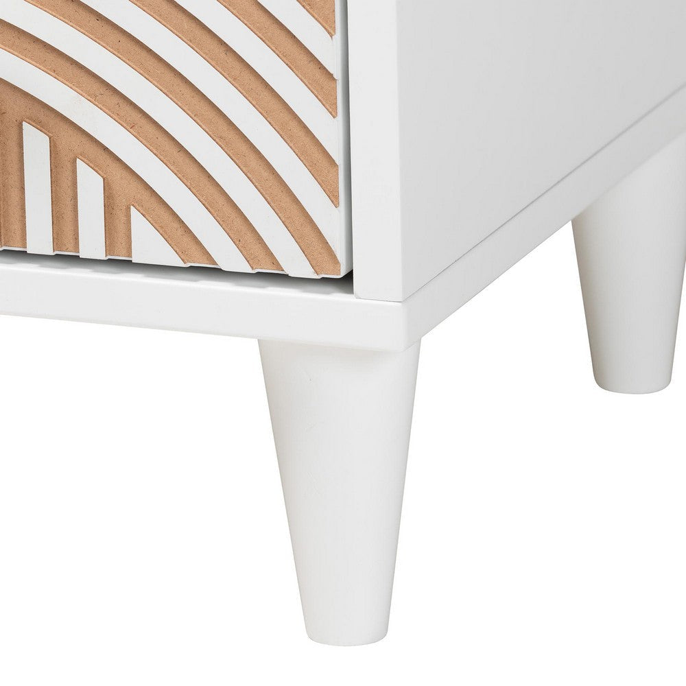 Baxton Studio Louetta Carved Contrasting Nightstand WHI-SW8000-63NS2D-2DW-White-Nightstand