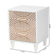 Baxton Studio Louetta Carved Contrasting Nightstand WHI-SW8000-63NS2D-2DW-White-Nightstand