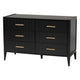 Baxton Studio Primrose Mid-Century Black Fluted Wood 6-Drawer Dresser WHI-SW8000-66D6D-6DW-Black-Dresser
