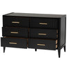 Baxton Studio Primrose Mid-Century Black Fluted Wood 6-Drawer Dresser WHI-SW8000-66D6D-6DW-Black-Dresser