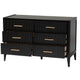Baxton Studio Primrose Mid-Century Black Fluted Wood 6-Drawer Dresser WHI-SW8000-66D6D-6DW-Black-Dresser