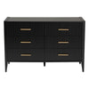Baxton Studio Primrose Mid-Century Black Fluted Wood 6-Drawer Dresser WHI-SW8000-66D6D-6DW-Black-Dresser