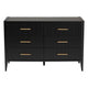 Baxton Studio Primrose Mid-Century Black Fluted Wood 6-Drawer Dresser WHI-SW8000-66D6D-6DW-Black-Dresser