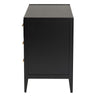 Baxton Studio Primrose Mid-Century Black Fluted Wood 6-Drawer Dresser WHI-SW8000-66D6D-6DW-Black-Dresser