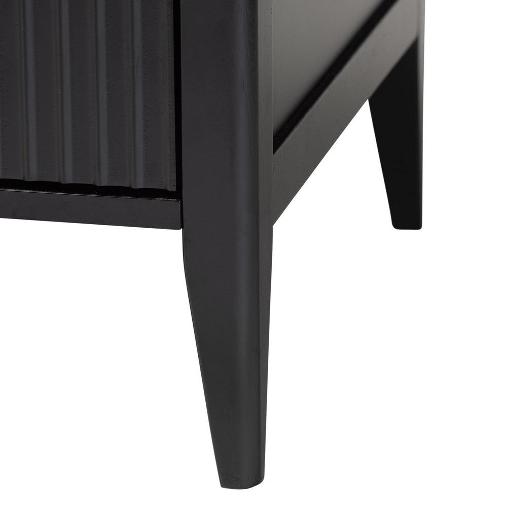 Baxton Studio Primrose Mid-Century Black Fluted Wood 6-Drawer Dresser WHI-SW8000-66D6D-6DW-Black-Dresser