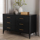 Baxton Studio Primrose Mid-Century Black Fluted Wood 6-Drawer Dresser WHI-SW8000-66D6D-6DW-Black-Dresser