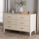 Baxton Studio Primrose Mid-Century Ivory Fluted Wood 6-Drawer Dresser WHI-SW8000-66D6D-6DW-Ivory-Dresser