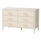 Baxton Studio Primrose Mid-Century Ivory Fluted Wood 6-Drawer Dresser WHI-SW8000-66D6D-6DW-Ivory-Dresser