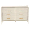 Baxton Studio Primrose Mid-Century Ivory Fluted Wood 6-Drawer Dresser WHI-SW8000-66D6D-6DW-Ivory-Dresser