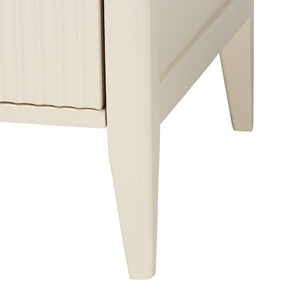 Baxton Studio Primrose Mid-Century Ivory Fluted Wood 6-Drawer Dresser WHI-SW8000-66D6D-6DW-Ivory-Dresser